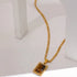 Vintage Stone Necklace - 18K Genuine Gold Plated over Pure Stainless Steel! - Chic Design! - Free Box Packaging!