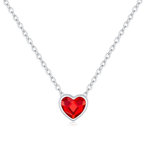 Eternal Love Necklace - Pure S925 Sterling Silver (Chandi) - Embellished with Genuine European Crystals - Free Box Packaging!