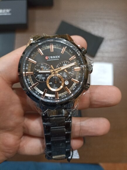 Curren Men's Chronograph Watch! - Black & Rose Gold - Hot Seller! - 1 Year Warranty!