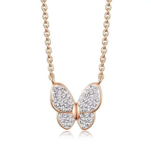 Pure S925 Sterling Silver! - Magical Butterfly Necklace! - Embellished with Crystals from Swarovski® - Hot Seller!