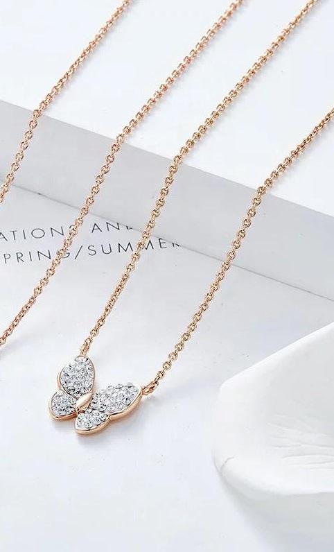 Pure S925 Sterling Silver! - Magical Butterfly Necklace! - Embellished with Crystals from Swarovski® - Hot Seller!