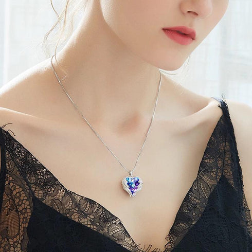 Niovani Pure Love Necklace! - Genuine European Crystals! - Pure Silver Plated! - Sparkling! - Hot Seller! - NEW Design! - Limited Edition!