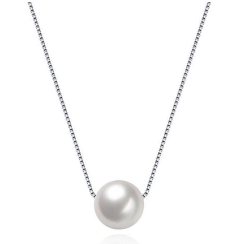 Pearl With Me Necklace - Pure S925 Stamped Sterling Silver - Embellished with a European Pearl! - Free Box Packaging! - Hot Seller!