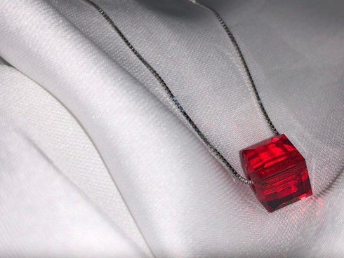 925 Sterling Silver (Chandni) Necklace - Embellished with Swarovski® Crystal Elements! (Crystal Red!) - Luxury Collection! - Free Gift Packaging!