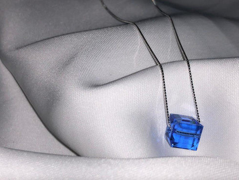 925 Sterling Silver (Chandni) Necklace - Embellished with Swarovski® Crystal Elements! (Majestic Blue) - Luxury Collection! - Free Gift Packaging!