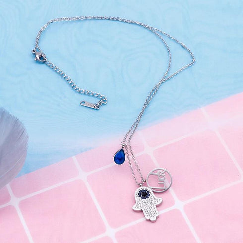 Turkish Hand Necklace - Silver Plated! - Long Lasting Polish! - AAA Cubic Zirconia! - Hot Seller!