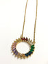 Rainbow & Reggae Necklace! - Chic & Trendy! - 14K Gold Plated! - A+ Cubic Zirconia!