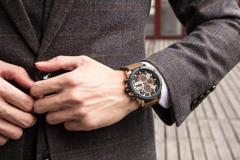 Curren Men’s Modern Elegance! (Black & Traditional Brown) - Ultra Soft Genuine Leather! - Working Chronograph! - Water Resistant! - 1 Year Warranty!