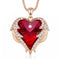 Pure Love Necklace! - Royal Red! - Genuine European Crystals! - Genuine Rose Gold Plated! - Free Box Packaging!