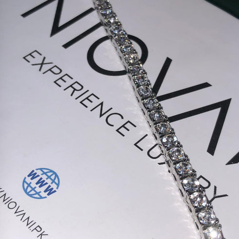 Niovani Tennis Bracelet! - AAA+ Cubic Zirconia! - Sparkling! - Men/Women - Free Box Packaging!