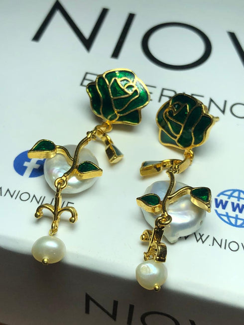 It’s my Party! Genuine Baroque Pearl Drops! - Pure Sterling Silver (Chandi)! - Handcrafted! - 24K Gold Plated!