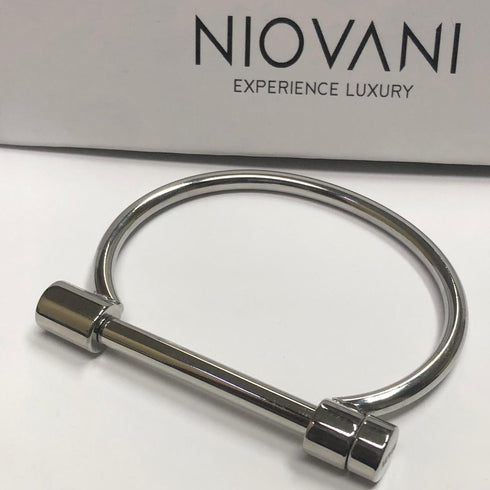 Niovani - Phoenix Bracelet! - Medium Size! - Modern Design! - Pure Stainless Steel! - Silver - Free Box Packaging!