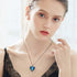 Niovani Pure Love Necklace! - Dark Angel Blue! - Genuine European Crystals! - Pure Rhodium Plated!