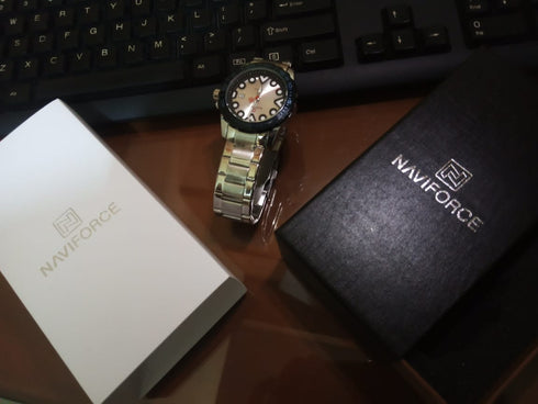 Naviforce Men's - Modern Majestic Steel! (Blue & Silver) - Water Resistant!- 1 Year Warranty!