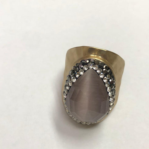 Ring of Glamour! (Soft Pink) - 18K Genuine Gold Plated! - Micro Cubic Zirconia Handmade Setting! - Small Size! - Free Box Packaging!