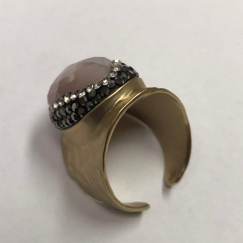 Ring of Glamour! (Soft Pink) - 18K Genuine Gold Plated! - Micro Cubic Zirconia Handmade Setting! - Small Size! - Free Box Packaging!