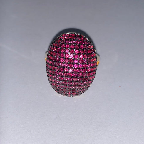 Party Jewel! (Bombshell Pink) - Adjustable Ring! - 18K Genuine Gold Plated! - Free Box Packaging!