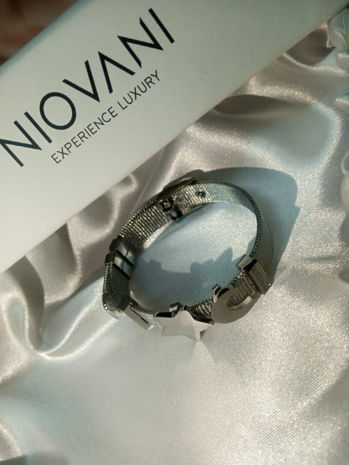 To The Moon & Back! - Sparkling Adjustable Bracelet! - Fine Stainless Steel! - Free Box Packaging!