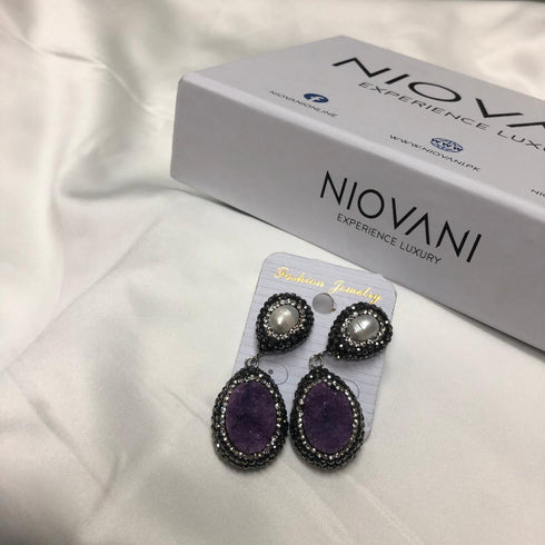 Turkish Affair! - Statement Drop Earrings! - Gemstones with AAAAA Cubic Zirconia! - Free Box Packaging!
