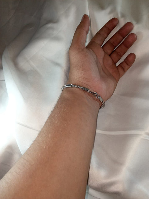 Rope Chain Bracelet! – Silver Plated! – Long Lasting Polish & Shine! – Hot Seller! – 200MM Width! (Men/Women)