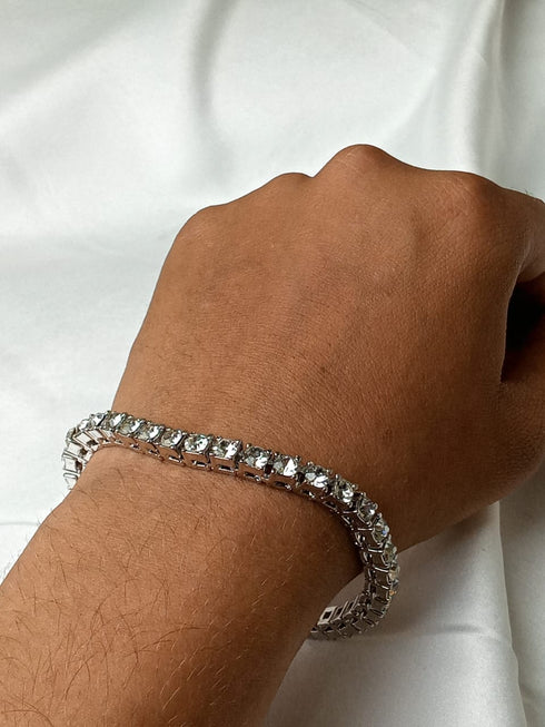 Niovani Tennis Bracelet! - AAA+ Cubic Zirconia! - Sparkling! - Men/Women - Free Box Packaging!