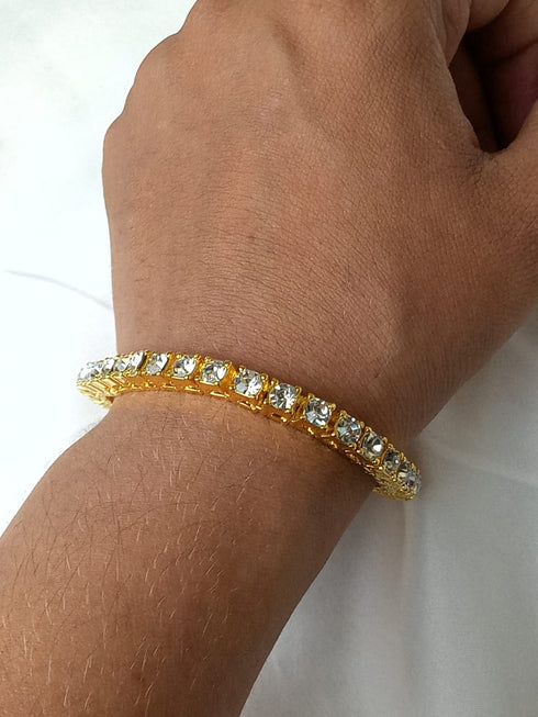Niovani Tennis Bracelet! - 14K Gold Plated! - AAA+ Cubic Zirconia! - Sparkling! - Free Box Packaging!