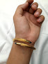 Florence! - Gold & Black! - 14K Gold Plated Wire Bracelet! - Long Lasting Stainless Steel! - Free Box Packaging!