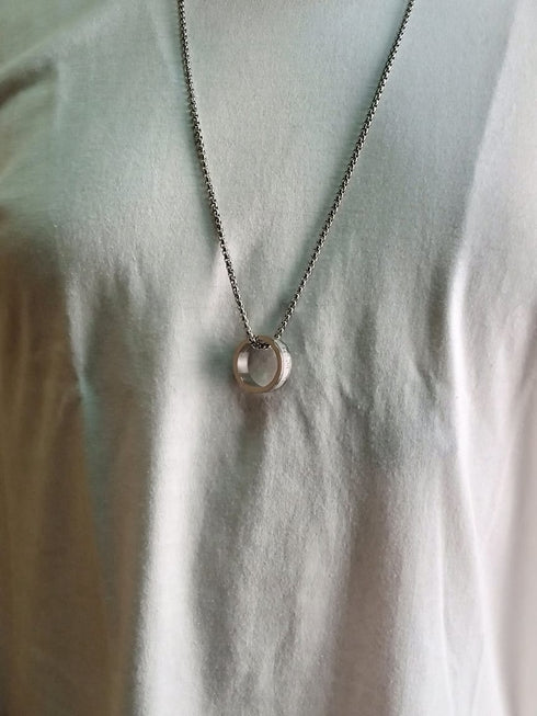 Ring of Myths Necklace! - Sparkling Silver Polished & Ultra Shine! - 760MM Long! - Free Gift Packaging!