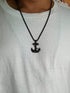 Ocean's Anchor! - Majestic Black! - Stainless Steel Necklace! -550 MM - Free Box Packaging!