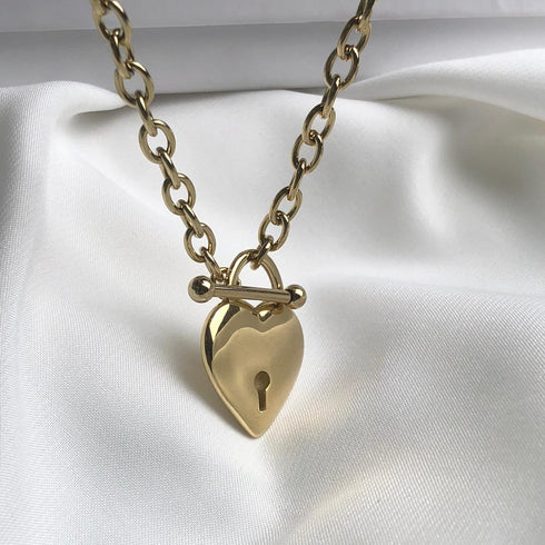 Statement of Love Necklace! - 18K Genuine Gold Plated over Pure Stainless Steel! - Chic Design! - Free Box Packaging!