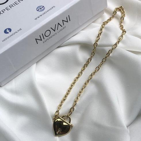 Statement of Love Necklace! - 18K Genuine Gold Plated over Pure Stainless Steel! - Chic Design! - Free Box Packaging!