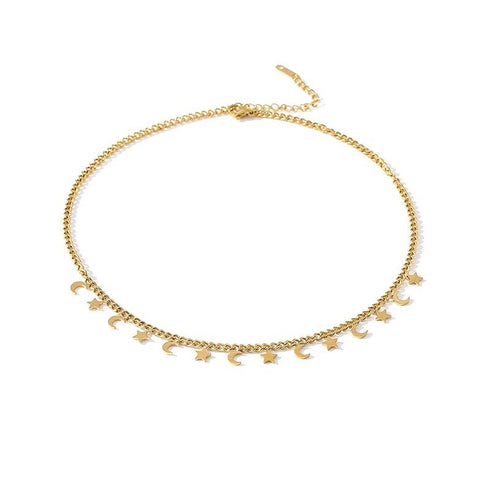 Starry Night Necklace! - 18K Genuine Gold Plated over Pure Stainless Steel! - Chic Design! - Free Box Packaging!