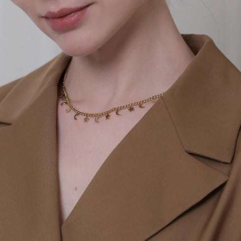 Starry Night Necklace! - 18K Genuine Gold Plated over Pure Stainless Steel! - Chic Design! - Free Box Packaging!