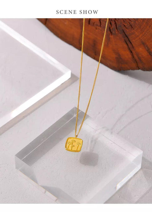 Gold's Garden Necklace! - 18K Genuine Gold Plated over Pure Stainless Steel! - Chic Design! - Free Box Packaging!