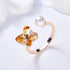 Flutter Ring! - Adjustable Size! - Rose Gold Plated! - with European Crystals! - Free Box Packaging!