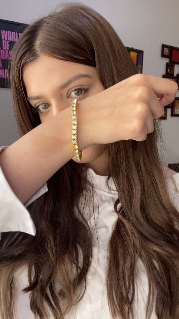 Niovani Tennis Bracelet! - 14K Gold Plated! - AAA+ Cubic Zirconia! - Sparkling! - Free Box Packaging!
