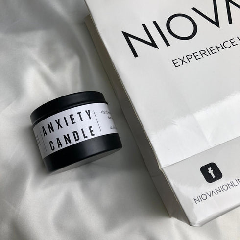 Niovani's Anxiety Candle! - Scented with Calming Calla Lily - Long Lasting - Free Niovani Carry Bag!
