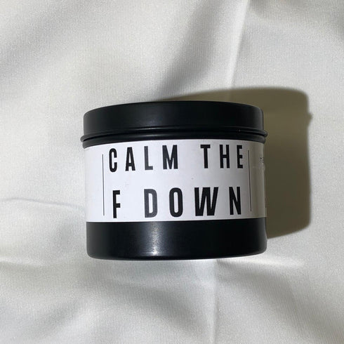 Calm the F Down - Scented Spiced Apple Candle - Premium Soy Wax - 120 ML - Long Lasting - Free Shook Carry Bag!