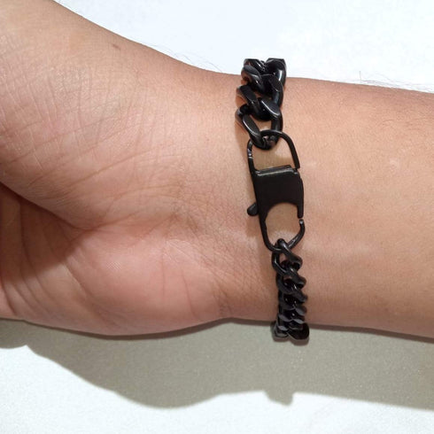Miami Bracelet - Unisex - Brushed Black - Pure 316L Surgical Grade Stainless Steel - Free Box Packaging