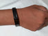 Florida - Leather & Steel Black Bracelet - Free Box Packaging