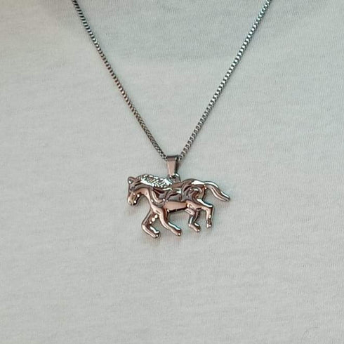 Off To The Races - Necklace - Pure 316L Surgical Grade Stainless Steel - Free Box Packaging