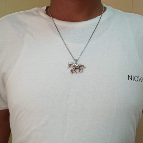 Off To The Races - Necklace - Pure 316L Surgical Grade Stainless Steel - Free Box Packaging
