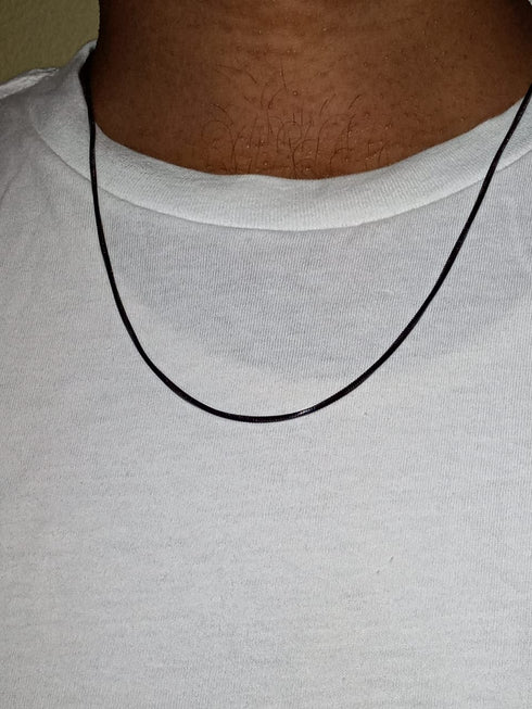 Hypnos Snake Chain Necklace! - Ultra Thin! - Black Gold Plated! - Sparkling Long Lasting Polish! - 600MM Length! - Hot Seller!