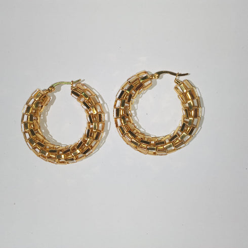 Lost Sparkle! - Modern Chunky Hoops! - 14K Gold Plated! - Hot Seller!