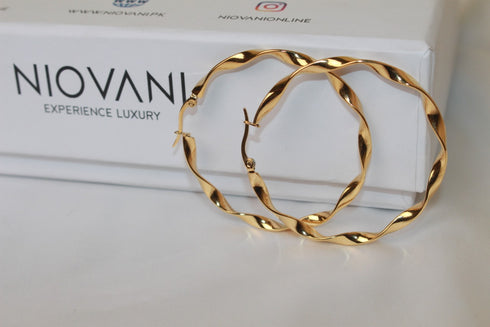 Hoop's Ocean! - Earrings - 14K Gold Plated! - Large Hoops! - Hot Seller!