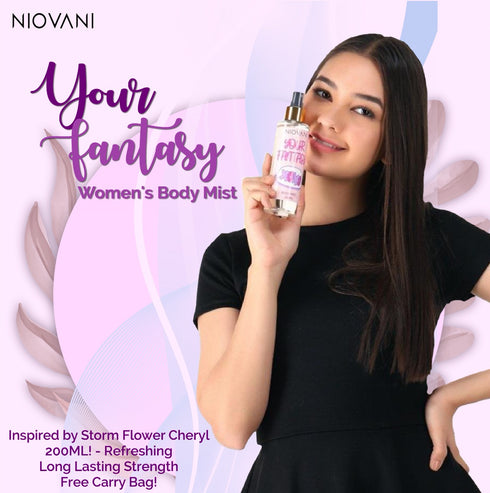 Your Fantasy - Women's Body Mist! - Inspired by Storm Flower Cheryl! - 200ML! - Refreshing! - Long Lasting Strength! - Free Carry Bag!