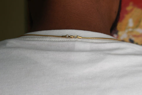 Hypnos Snake Chain Necklace! - Ultra Thin! - 14K Gold Plated Over Surgical Grade 316L Stainless Steel! - Long Lasting Polish! - 600MM Length!