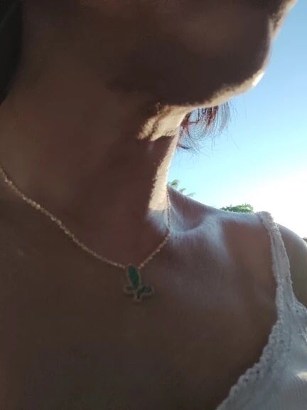 Flutter With Me - Necklace - 18K Genuine Gold Plated over Pure Stainless Steel - Non Tarnish - Chic Design! - Free Box Packaging!