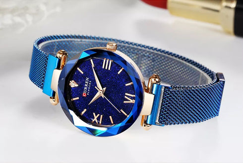 Curren Glitter (Brilliant Blue) - Women's Watch - Adjustable Magnetic Strap! - Water Resistant - 1 Year Warranty