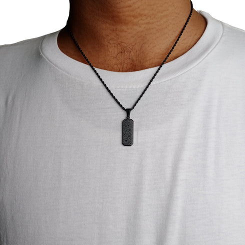 Ayatul Kursi Necklace - Black Surgical Grade Stainless Steel - (Men/Women)